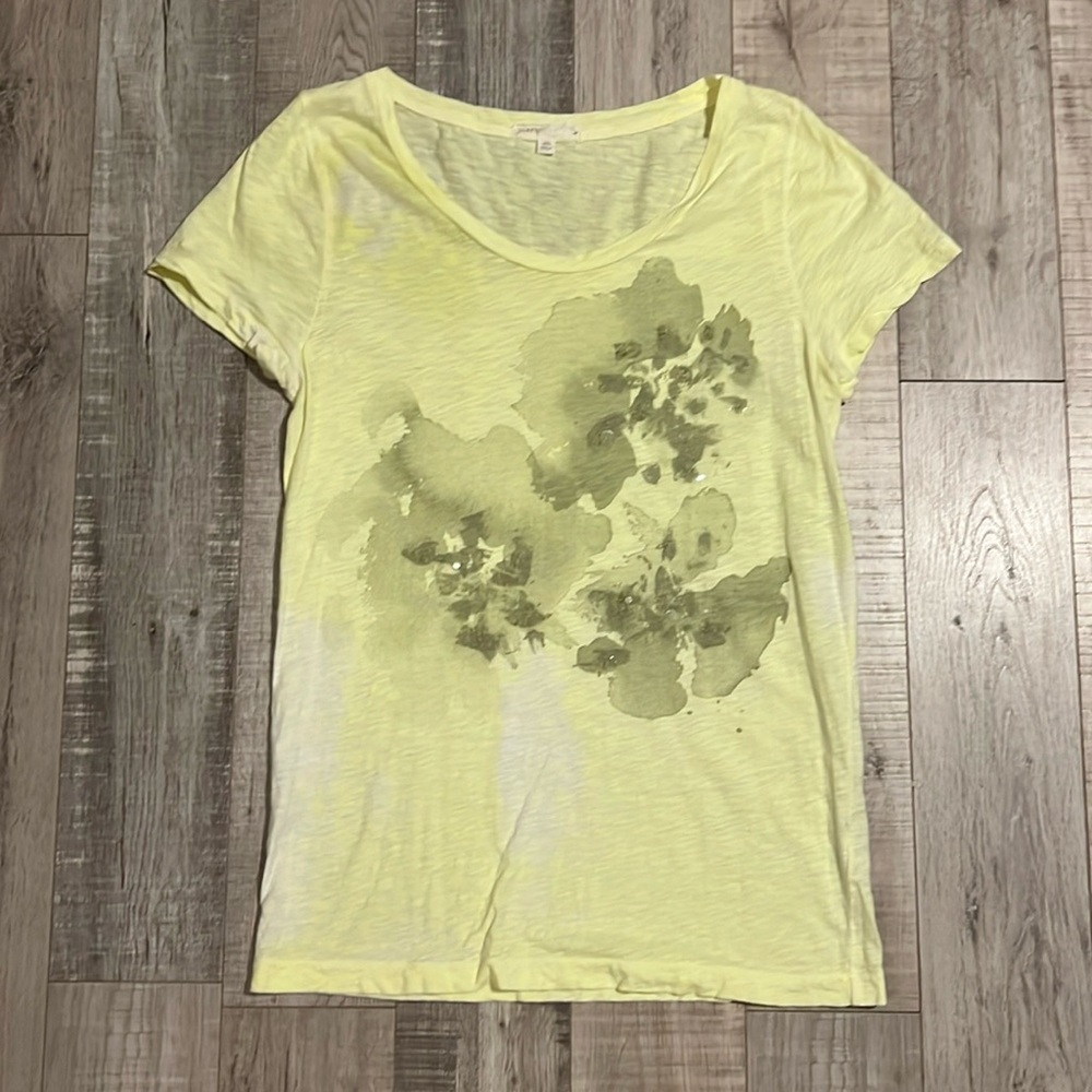 J. Crew Bright Flower and Sequin Tee